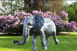 Statue éléphant en métal recyclé-