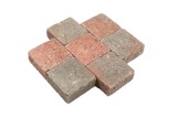 pavé béton rouge gris