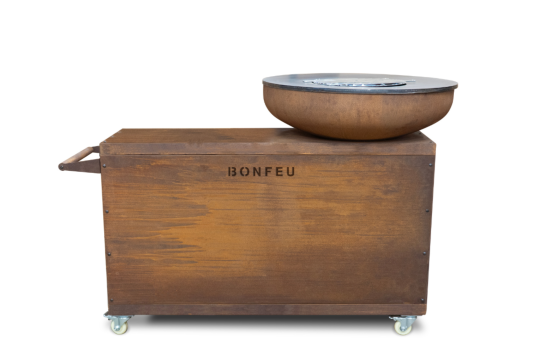 Brasero avec meuble acier corten Bonfeu