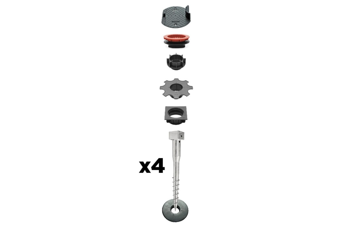 Pack de 4 vis pour fondation de terrasse bois