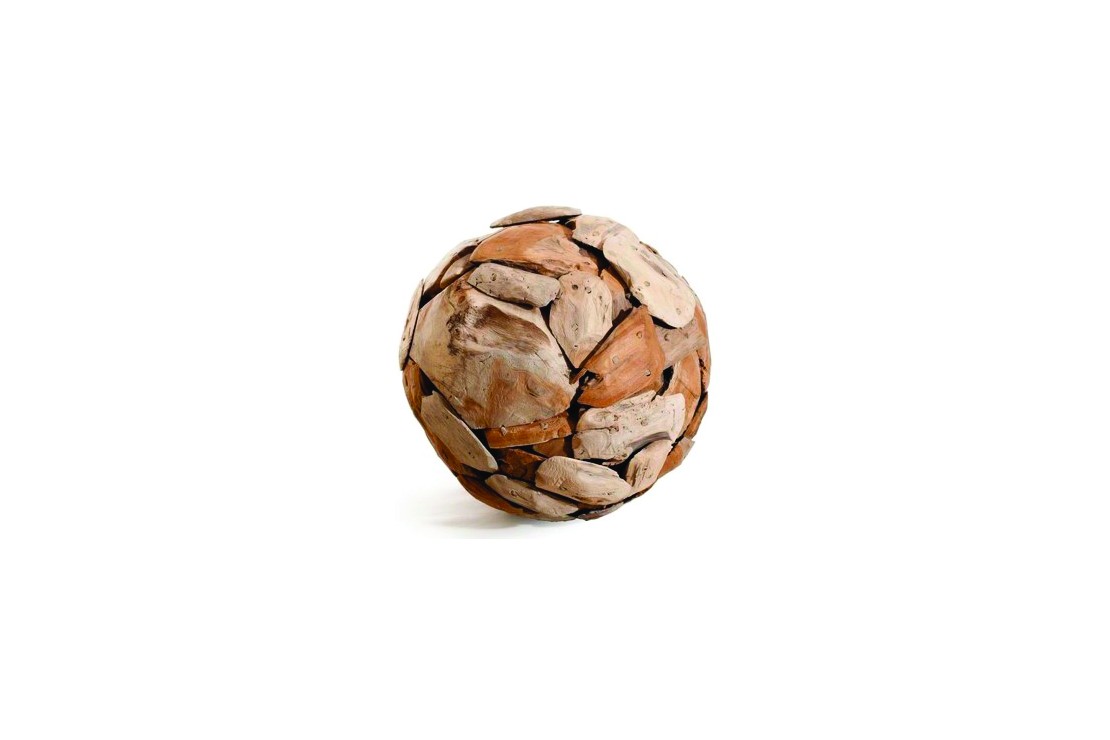 Boule décorative pour l'extérieur en teck