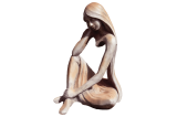 Statue de jardin Iseult assis pierre reconstituée H. 90 cm