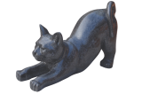 Statue Chat en Terrazzo Noir - H. 32 cm