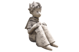 Statue petit prince assis H.48 cm