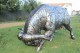 Statue rhinocéros en métal recyclé
