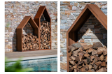 Range Bûches Design aspect Corten - H.149 ou H.195 cm