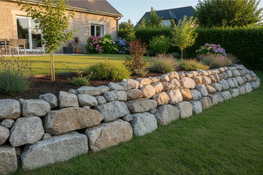 mur de souténement en roche gris beige 500 à 1500 kg