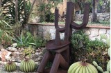 Sculpture Mexicain Cactus Métal Rouillé H. 155 cm
