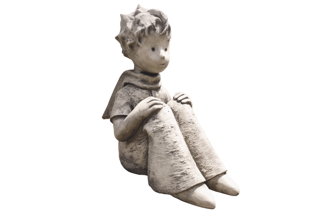 Statue petit prince assis H.48 cm