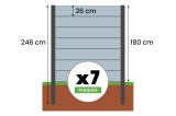 Poteau béton 246 cm de haut pour 7 plaques béton de 26 cm