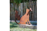 Déco Jardin Chat Papillon Métal Rouillé H.50 cm