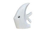 Statue Poisson contemporain en Terrazzo Blanc