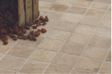 Pavé en travertin beige 10 x 10 x 3 cm