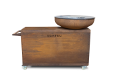 Brasero avec meuble acier corten Bonfeu
