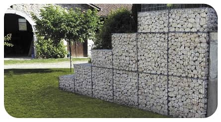 mur en gabion à hauteur variable