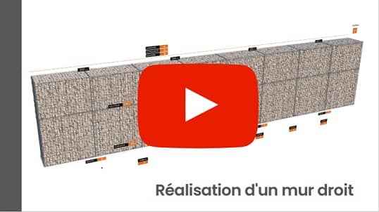 vidéo d'un mur gabion droit